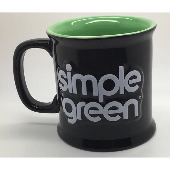 Simple Green Egbar Foundation Dragon Alligator Raised Relief Mug Cup Black Green - Picture 2 of 3